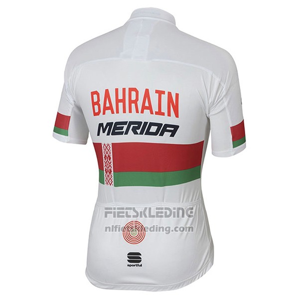 2017 Fietskleding Bahrain Merida Kampioen Bielorusso Korte Mouwen en Koersbroek